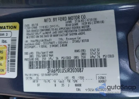 2018 Ford Fusion Hybrid Se from USA, damaged, VIN 3FA6P0LU5JR203087